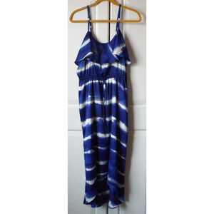 EXPRESS Dress Womens Medium Blue Coastal Beach Ocean Wave Sundress NWT